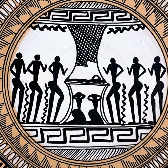 VTG Estate‎ Decorative Clay Egyptian Hand Made in Greece Nom13 Plate! 51 - Picture 2 of 4